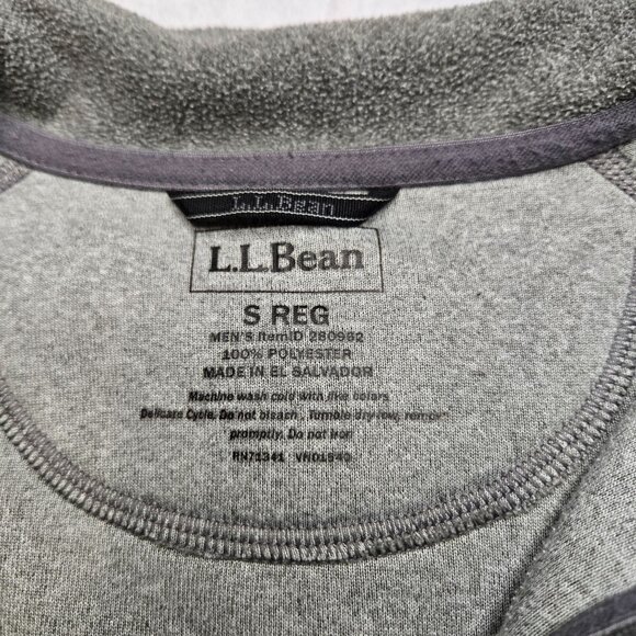 L.L.‎ Bean Mens Small Gray 1/4 Zip Fleece Pullover Chest Pocket S Regular - Picture 2 of 8